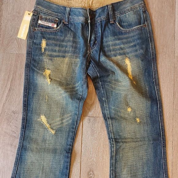 Diesel Distressed Boot Cut Jeans - Picture 3 of 11